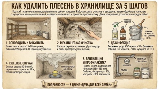 Как избавиться от плесени в хранилище: эффективные методы и профилактика