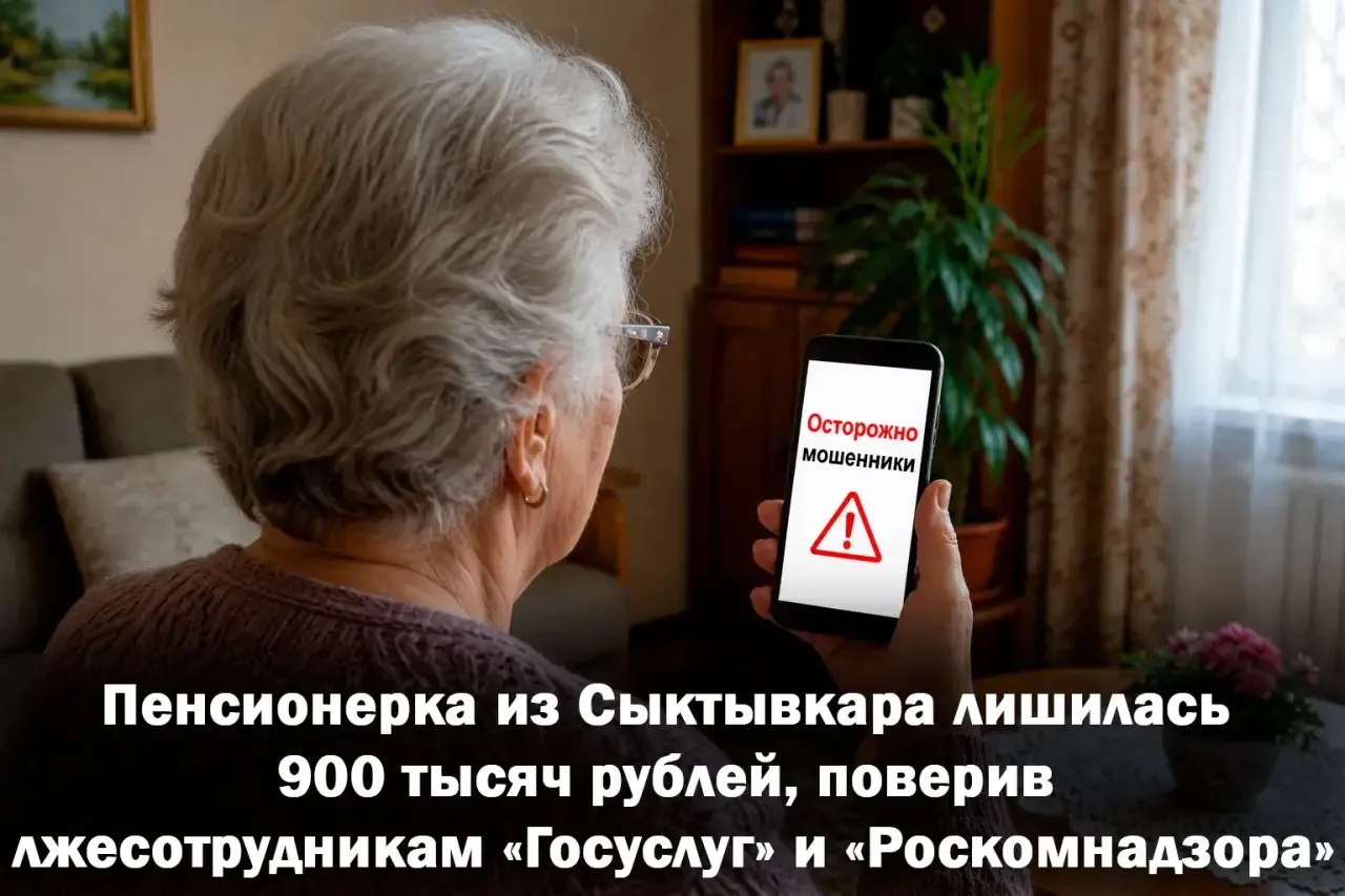 Пенсионерка из Сыктывкара лишилась 900 тысяч рублей, поверив лжесотрудникам «Госуслуг» и «Роскомнадзора»