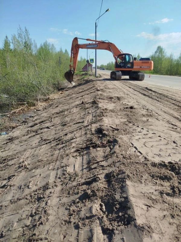 На подъезде к Усинску началось обустройство автомобильной дороги