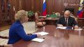 Президент России Владимир Путин провёл встречу с Уполномоченным по правам человека Яной Лантратовой