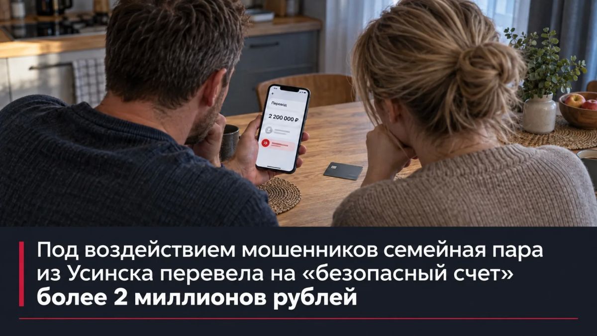 Под воздействием мошенников семейная пара из Усинска перевела на «безопасный счет» более 2 миллионов рублей