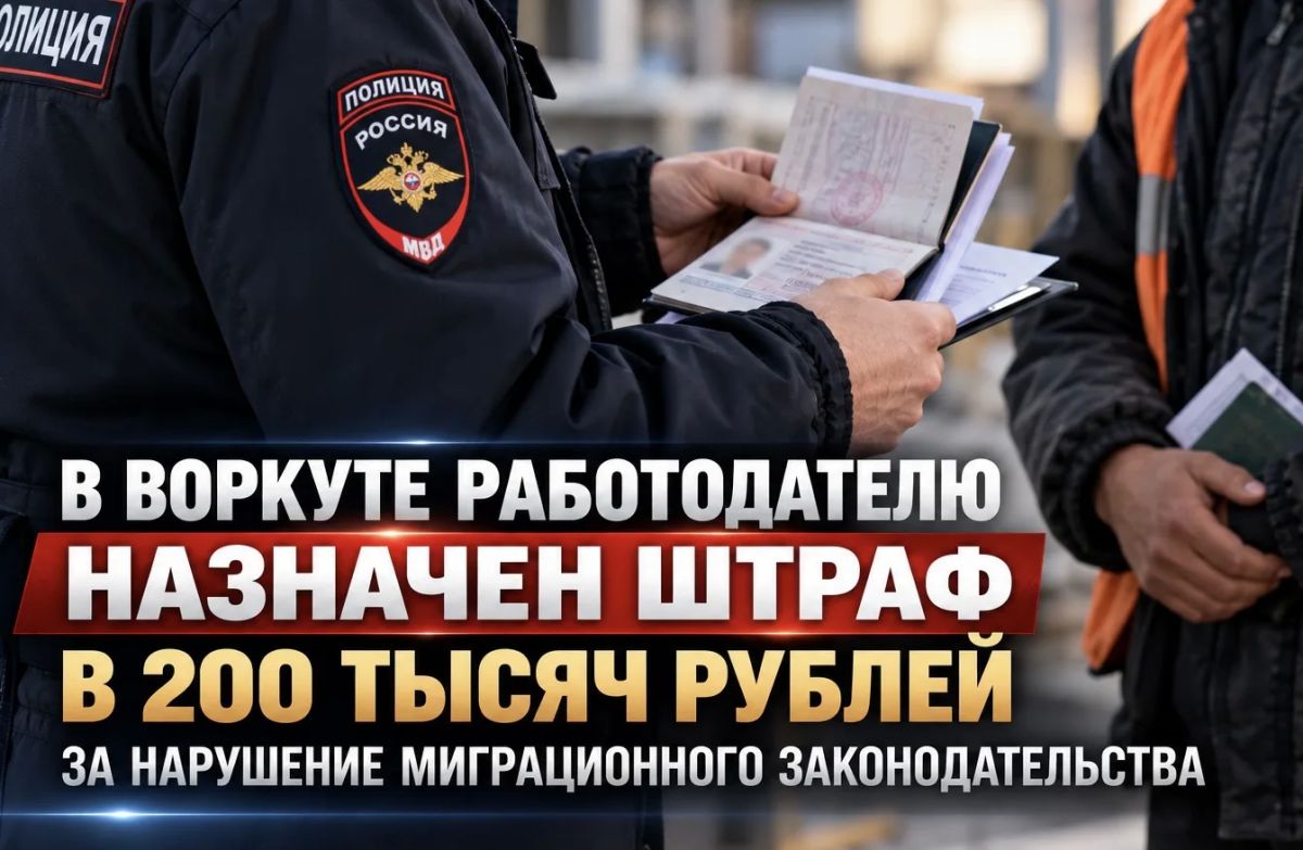 В Воркуте работодателю назначен штраф в 200 тысяч рублей за нарушение миграционного законодательства