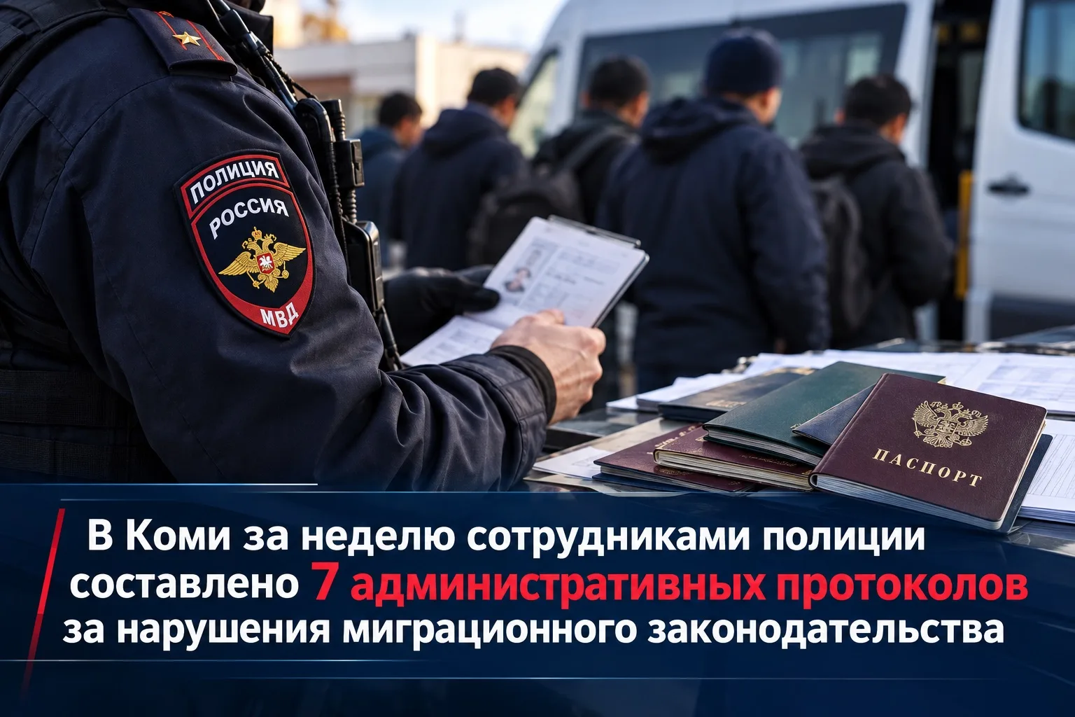 В Коми за неделю сотрудниками полиции составлено 7 административных протоколов за нарушения миграционного законодательства